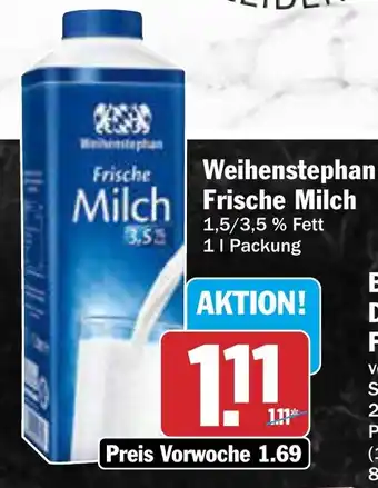 AEZ Weihenstephan Frische Milch Angebot