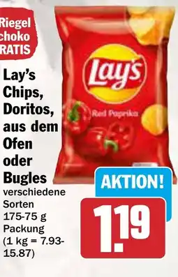 AEZ Lay's duplo Chips, Doritos, aus dem Ofen oder Bugles Angebot