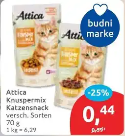 Budni Attica Knuspermix Katzensnack Angebot