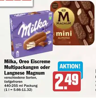 AEZ Milka, Oreo Eiscreme Multipackungen oder Langnese Magnum ! Angebot