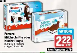 AEZ Ferrero Milchschnitte oder Kinder Pingui Angebot