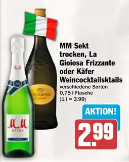AEZ MM Sekt trocken, La Gioiosa Frizzante oder Käfer Weincocktailsktails Angebot