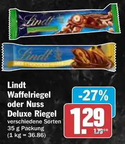 AEZ Lindt Waffelriegel oder Nuss Deluxe Riegel Angebot