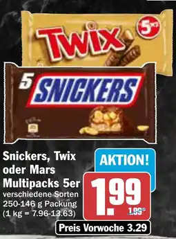 AEZ Snickers, Twix oder Mars Multipacks 5er Angebot