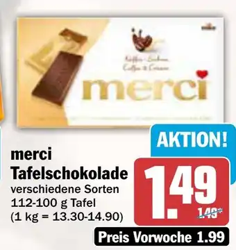 AEZ merci Tafelschokolade Angebot
