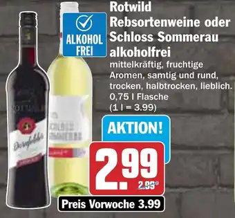 AEZ Rotwild Rebsortenweine oder Schloss Sommerau alkoholfrei Angebot