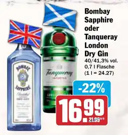 AEZ Bombay Sapphire oder Tanqueray London Dry Gin Angebot