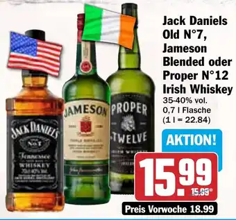 AEZ Jack Daniels Old N°7, Jameson Blended oder Proper N°12 Irish Whiskey Angebot