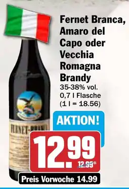 AEZ Fernet Branca, Amaro del Capo oder Vecchia Romagna Brandy Angebot