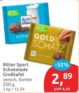 Budni Ritter Sport Schokolade Groẞtafel Angebot