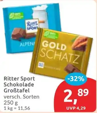 Budni Ritter Sport Schokolade Groẞtafel Angebot