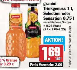 AEZ granini Trinkgenuss 1 I, Selection oder Sensation Angebot