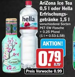 AEZ AriZona Ice Tea oder Hella Erfrischungs- getränke Angebot