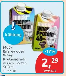 Budni Mucki Energy oder Whey Proteindrink Angebot