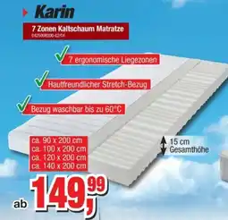 Möbelfundgrube Karin 7 Zonen Kaltschaum Matratze Angebot