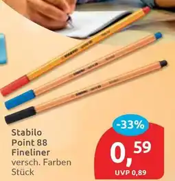 Budni Stabilo Point 88 Fineliner Angebot