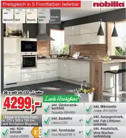 Möbelfundgrube nobilia Küche in U-Form Flash, ca. 275 x 305 x 155 cm Angebot