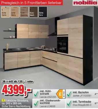 Möbelfundgrube nobilia Eckküche Structura, ca. 245 x 285 cm Angebot