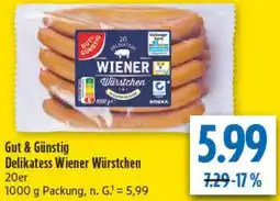 diska Gut & Günstig Delikatess Wiener Würstchen Angebot
