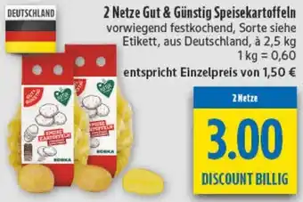 diska 2 Netze Gut & Günstig Speisekartoffeln Angebot