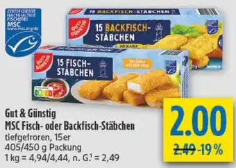 diska Gut & Günstig MSC Fisch- oder Backfisch-Stäbchen Angebot