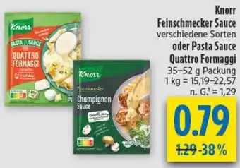 diska Knorr Feinschmecker Sauce oder Pasta Sauce Quattro Formaggi Angebot