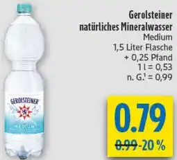 diska Gerolsteiner natürliches Mineralwasser Angebot