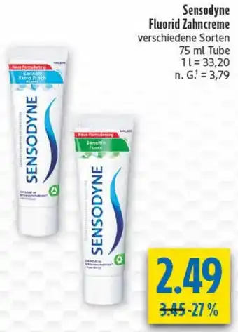 diska Sensodyne Fluorid Zahncreme Angebot