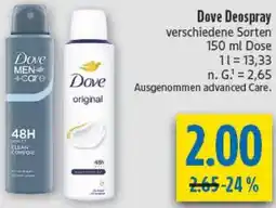 diska Dove Deospray Angebot