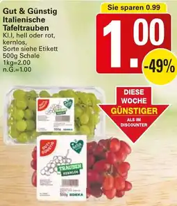 WEZ Gut & Günstig Italienische Tafeltrauben Angebot