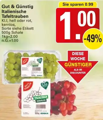 WEZ Gut & Günstig Italienische Tafeltrauben Angebot