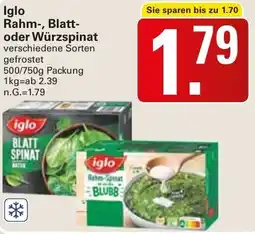 WEZ Iglo Rahm-, Blatt- oder Würzspinat Angebot