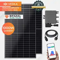 Netto Marken-Discount Balkonkraftwerk 1000/800W Bifazial Photovoltaik Solaranlage WIFI Smarte Mini-PV Anlage Angebot