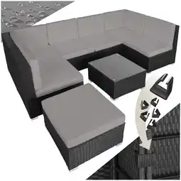 Netto Marken-Discount tectake Rattan Lounge, für 6 bis 7 Personen, UV-beständig, mit Sicherheitsglasplatte Angebot