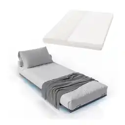 Netto Marken-Discount Juskys Metallbett Palamos 90x200 cm mit Matratze, Lattenrost & LED - Schwebebett, Bett - Schwarz Angebot