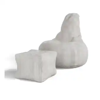 Netto Marken-Discount Juskys Sitzsack Chillex XL mit Hocker - Cord Sessel Erwachsene - Gaming & Lesesessel - Beige Angebot