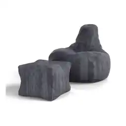 Netto Marken-Discount Juskys Sitzsack Chillex L mit Hocker - Cord Sessel Erwachsene - Gaming & Lesesessel - Dunkelgrau Angebot