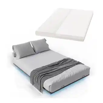 Netto Marken-Discount Juskys Metallbett Palamos 140x200 cm mit Matratze, Lattenrost & LED - Schwebebett, Bett - Schwarz Angebot