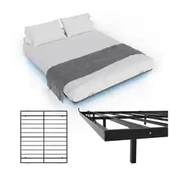 Netto Marken-Discount Juskys Metallbett Palamos 180x200 cm mit Lattenrost & LED Beleuchtung - Schwebebett, Bett - Schwarz Angebot