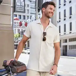 NKD Herren-Jersey-Hemd mit Streifenstruktur Angebot