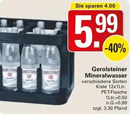 WEZ Gerolsteiner Mineralwasser Angebot