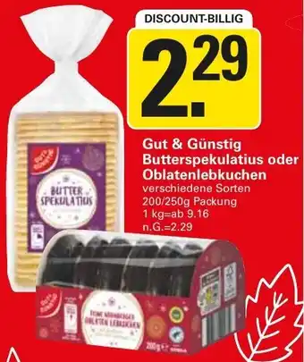 WEZ Gut & Günstig Butterspekulatius oder Oblatenlebkuchen Angebot
