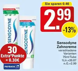 WEZ Sensodyne Zahncreme Angebot