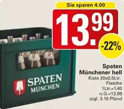 WEZ Spaten Münchener hell Angebot
