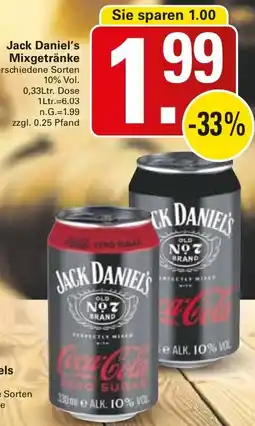 WEZ Jack Daniel's Mixgetränke Angebot