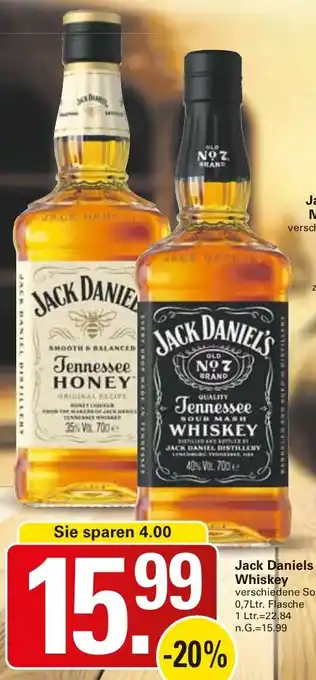 WEZ Jack Daniels Whiskey Angebot