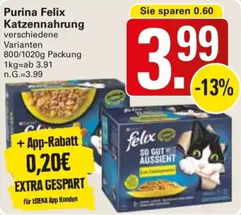 WEZ Purina Felix Katzennahrung Angebot
