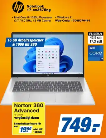 expert Techno Land hp Notebook 17-cn3675ng Angebot