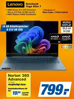 expert Techno Land Lenovo Notebook Yoga Slim 7 Angebot