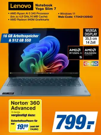 expert Techno Land Lenovo Notebook Yoga Slim 7 Angebot